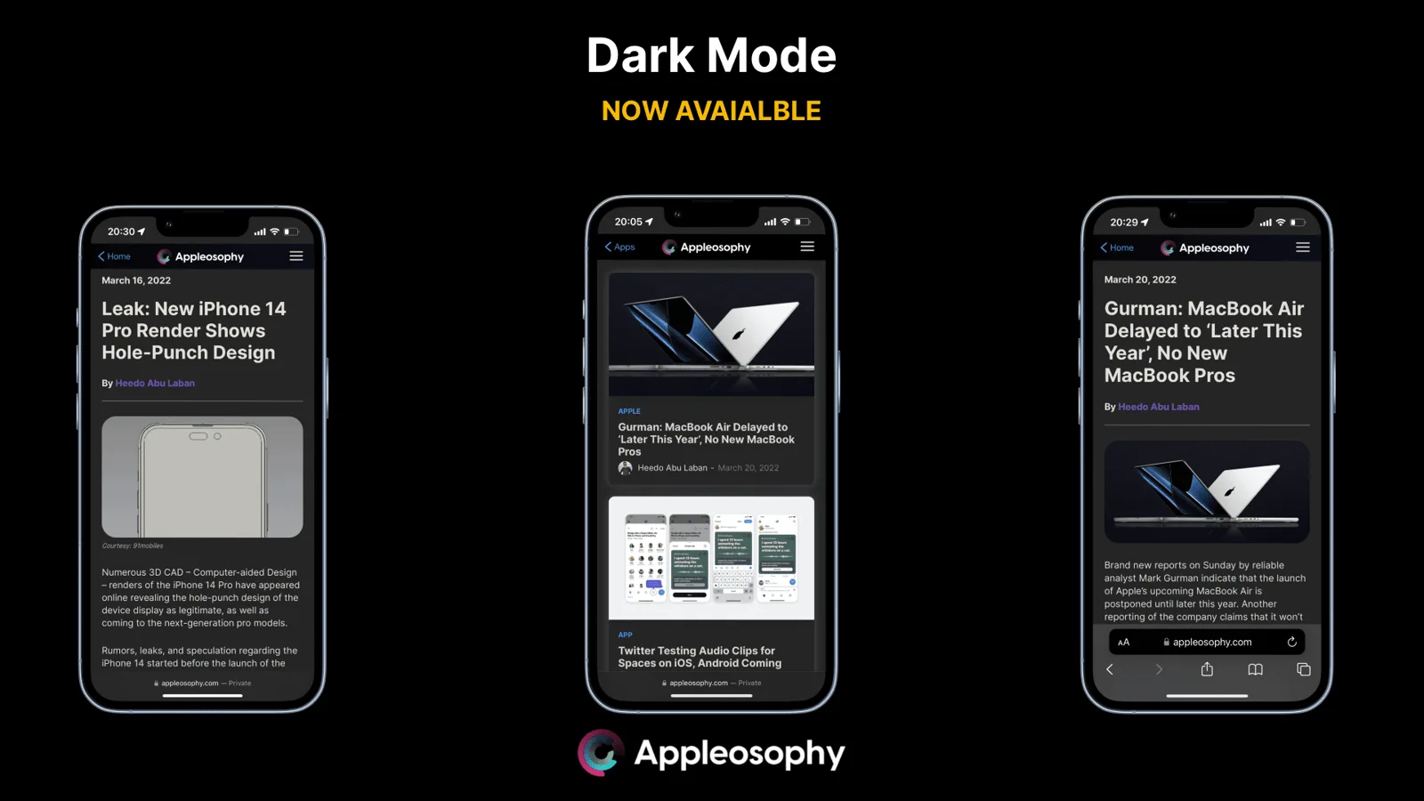 Redfruit Media brings Dark Mode, speed improvements, and more to the Appleosophy website