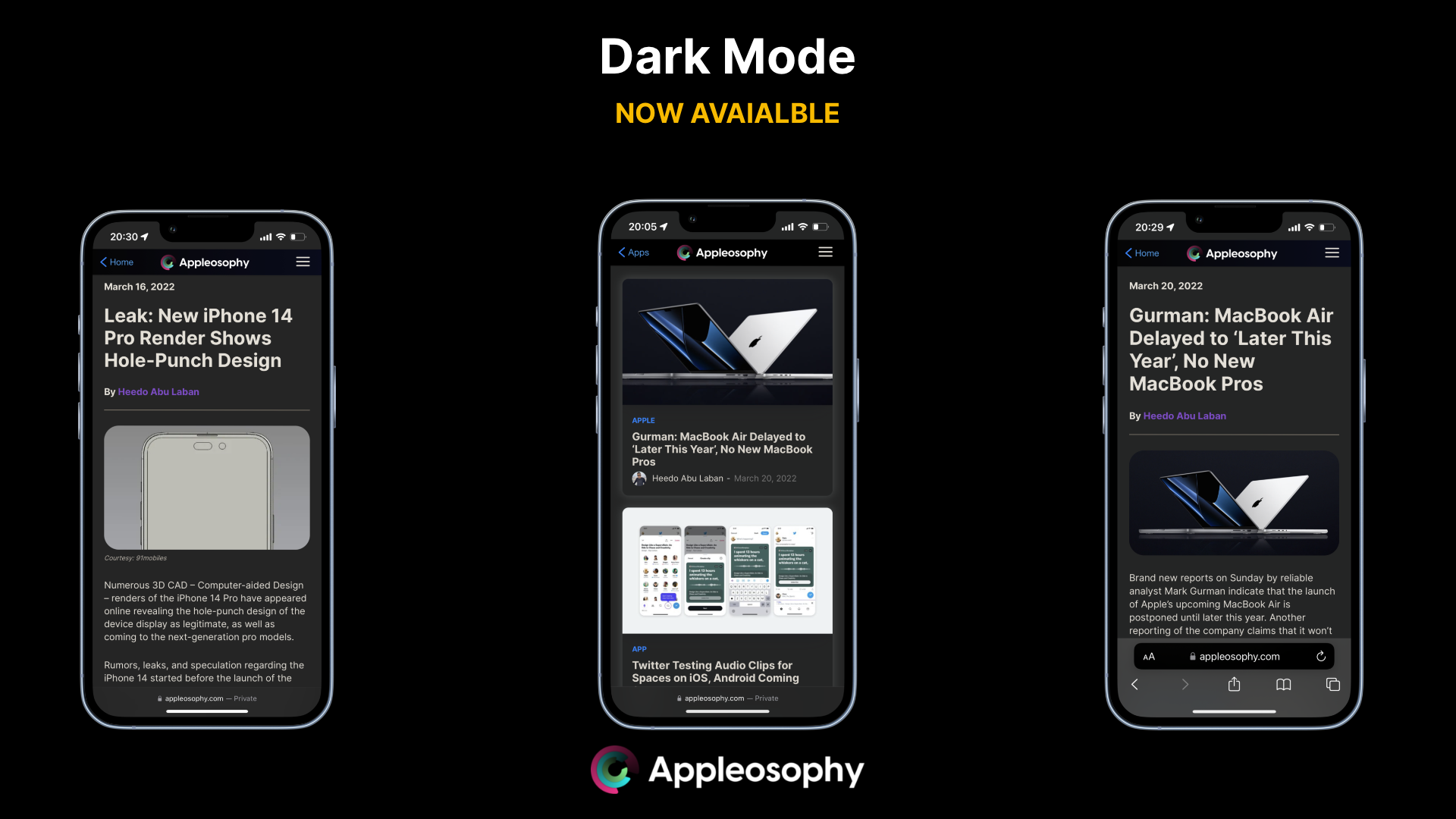 Redfruit Media brings Dark Mode, speed improvements, and more to the Appleosophy website