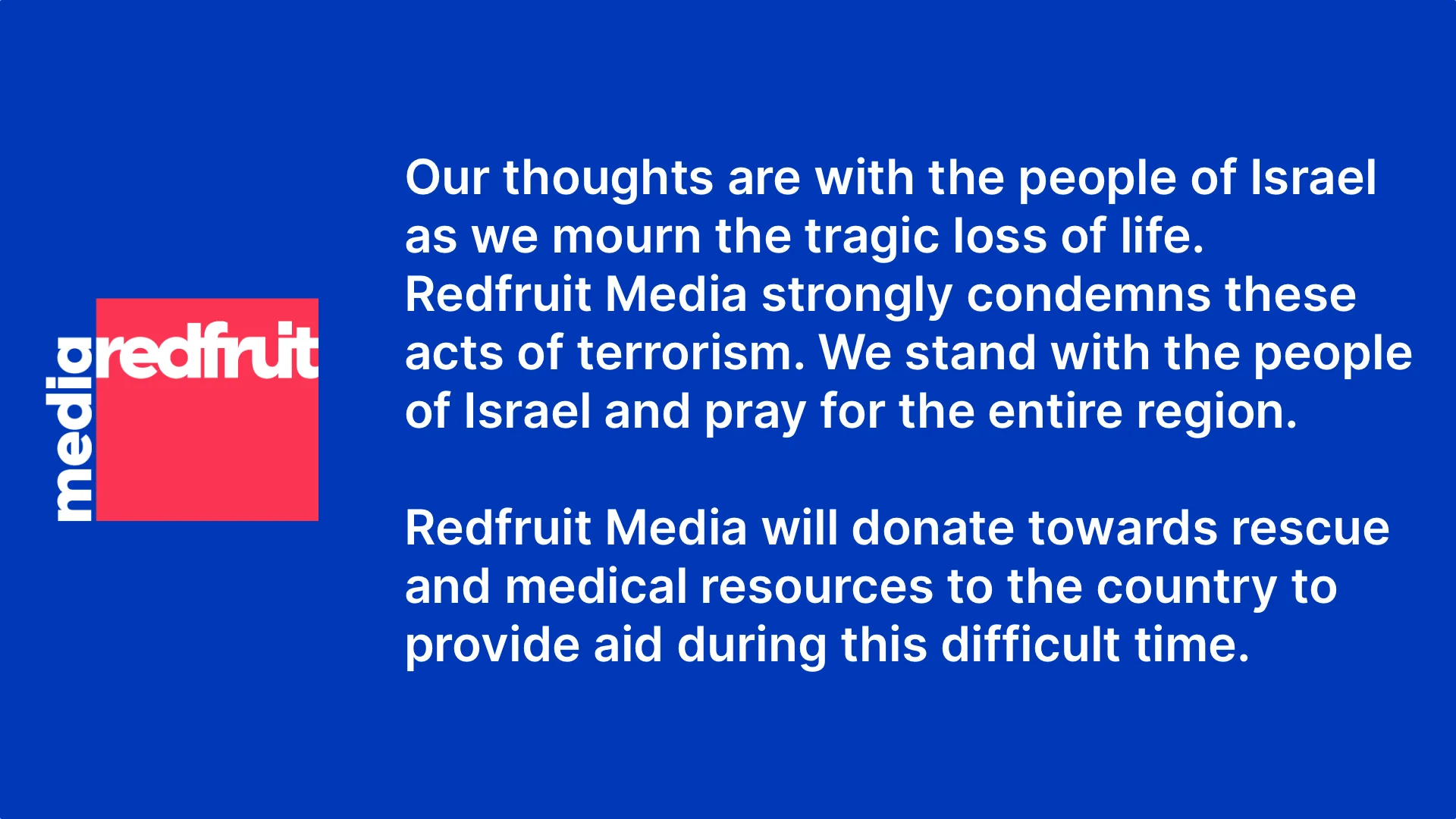 Redfruit Media Stands with Israel